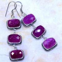 Rub 680a boucles pendants oreilles rubis 10x14mm cachemire bijou ethnique achat vente argent 925