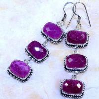 Rub 680b boucles pendants oreilles rubis 10x14mm cachemire bijou ethnique achat vente argent 925