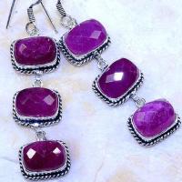 Rub 680c boucles pendants oreilles rubis 10x14mm cachemire bijou ethnique achat vente argent 925