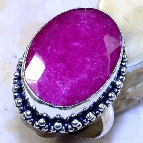 Rub 683a bague chevaliere t60 rubis 18x24mm cachemire bijou ethnique achat vente argent 925