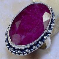 Rub 685a bague chevaliere t63 rubis 18x28mm cachemire bijou ethnique achat vente argent 925