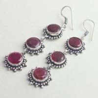 Rub 709b boucles oreilles rubis 10mm cachemire bijou ethnique achat vente argent 925