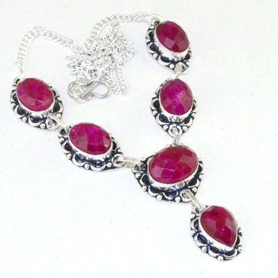 Rub 727a collier rubis cachemire 31gr argent 925