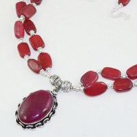 Rub 730b collier rubis cachemire 69gr argent 925