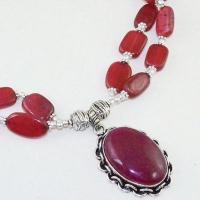 Rub 730c collier rubis cachemire 69gr argent 925