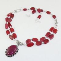 Rub 730d collier rubis cachemire 69gr argent 925