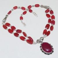 Rub 732a collier rubis cachemire 64gr argent 925