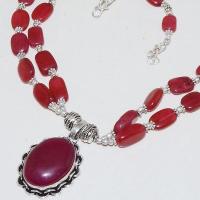 Rub 732b collier rubis cachemire 64gr argent 925