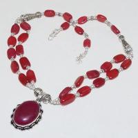 Rub 732d collier rubis cachemire 64gr argent 925