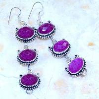 Rub 739a boucles pendants oreilles rubis cachemire achat vente bijou argent 926