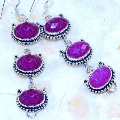 Rub 739c boucles pendants oreilles rubis cachemire achat vente bijou argent 925