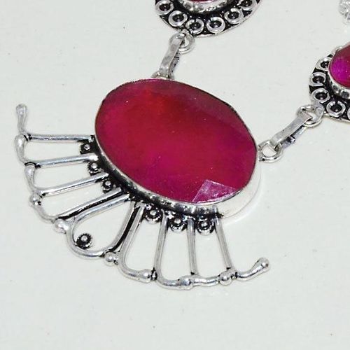 Rub 742c collier parure sautoir rubis cachemire 20x30mm achat vente bijou argent 925