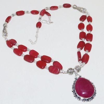 Rub 746b collier rubis cachemire 64gr argent 925