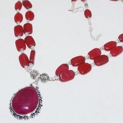 Rub 746b collier rubis cachemire 64gr argent 925