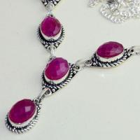 Rub 750b parure collier boucles oreilles rubis cachemire achat vente bijou argent 925