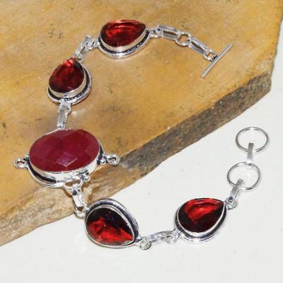 Rub 752a bracelet rubis cachemire grenat achat vente bijou argent 925