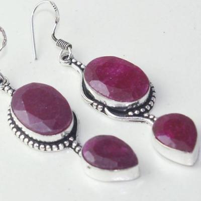 Rub 754c boucles pendants oreilles rubis cachemire achat vente bijou argent 925