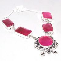 Rub 769a collier rubis cachemire 37gr argent 925