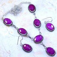 Rub 805a collier boucles oreilles paire 10x15mm rubis cachemire bijou ethnique achat vente