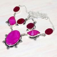 Rub 809d collier boucles oreilles 10x15mm rubis cachemire agate botwana bijou achat vente