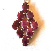 Rub 822 pendentif pendant rubis argent 925 70mm 20gr 1