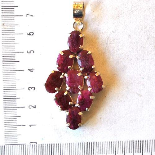 Rub 822 pendentif pendant rubis argent 925 70mm 20gr 3