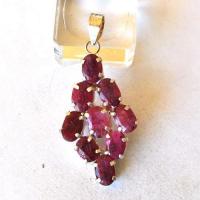 Rub 822 pendentif pendant rubis argent 925 70mm 20gr 4