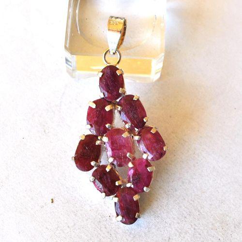 Rub 822 pendentif pendant rubis argent 925 70mm 20gr 4