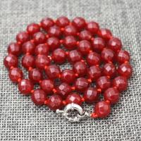 Rub 826a collier parure sautoir 1rangs 8 mm rubis facette 36gr achat vente bijoux ethniques