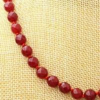 Rub 826c collier parure sautoir 1rangs 8 mm rubis facette 36gr achat vente bijoux ethniques