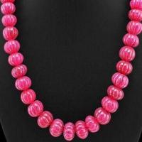 Rub 833b collier parure sautoir 10x15mm rubis grave 136gr achat vente bijoux ethniques