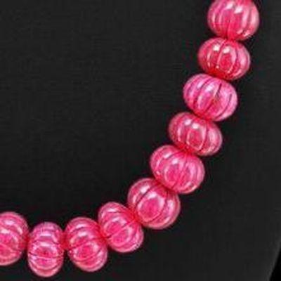 Rub 833c collier parure sautoir 10x15mm rubis grave 136gr achat vente bijoux ethniques