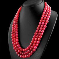Rub 834b collier parure sautoir 3rangs 10mm rubis perles rondes 200gr achat vente bijoux ethniques
