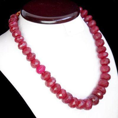 Rub 840a collier parure sautoir 15x20mm rubis perles facettees 172gr achat vente ethniques