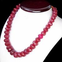 Rub 840b collier parure sautoir 15x20mm rubis perles facettees 172gr achat vente ethniques