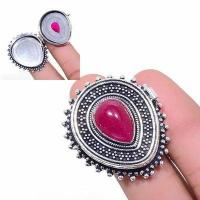 Rub 853d bague chevaliere poison t59 17gr rubis cachemire bijou argent 925 achat vente