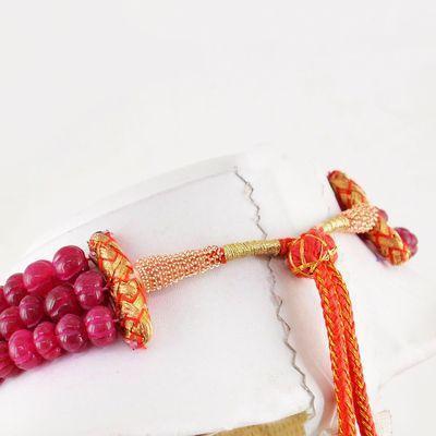 Rub 858e collier parure sautoir 3rangs 6x8mm rubis lanterne 134gr achat vente bijoux ethniques