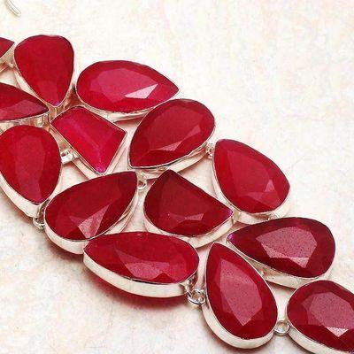 Rub 859c bracelet 15x25mm 11xrubis facette 94gr achat vente bijoux ethniques