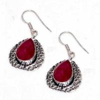 Rub 860b boucles oreilles rubis 10x15mm 8gr achat vente bijoux ethniques argent 925