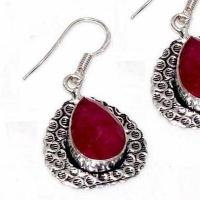 Rub 860c boucles oreilles rubis 10x15mm 8gr achat vente bijoux ethniques argent 925