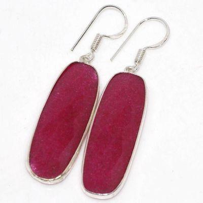 Rub 862c boucles oreilles rubis 12x36mm 10gr achat vente bijoux ethniques argent 925