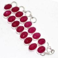 Rub 866d bracelet 10x15mm 16xrubis facette 43gr achat vente bijoux ethniques