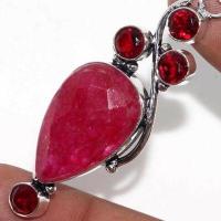 Rub 876c pendentif pendant rubis 16x26mm grenat 11gr argent 925 achat vente