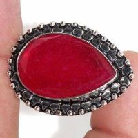 Rub 878c bague ethnique medievale t60 rubis 10gr cachemire 20x30mm bijou argent 925 achat vente 1