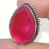 Rub 879b bague ethnique medievale t58 rubis 9gr cachemire 20x30mm bijou argent 925 achat vente