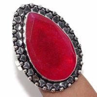 Rub 884a bague ethnique medievale t59 rubis 10gr cachemire 20x30mm bijou argent 925 achat vente