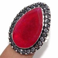 Rub 884b bague ethnique medievale t59 rubis 10gr cachemire 20x30mm bijou argent 925 achat vente