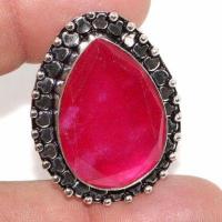 Rub 885a bague ethnique medievale t56 rubis 11gr cachemire 20x30mm bijou argent 925 achat vente