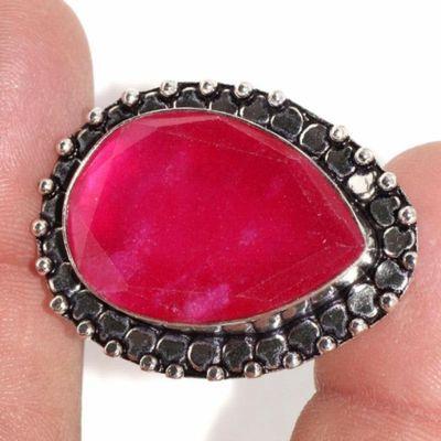 Rub 885b bague ethnique medievale t56 rubis 11gr cachemire 20x30mm bijou argent 925 achat vente