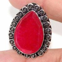 Rub 886b bague ethnique medievale t56 rubis 11gr cachemire 20x30mm bijou argent 925 achat vente